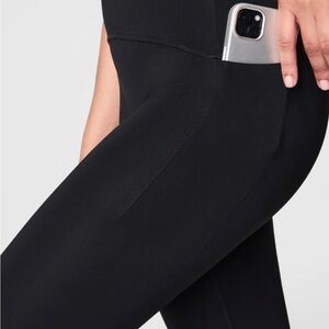 SPANXBooty Boost High Waisted Black Leggings Side Pocket Sculpting Activewear